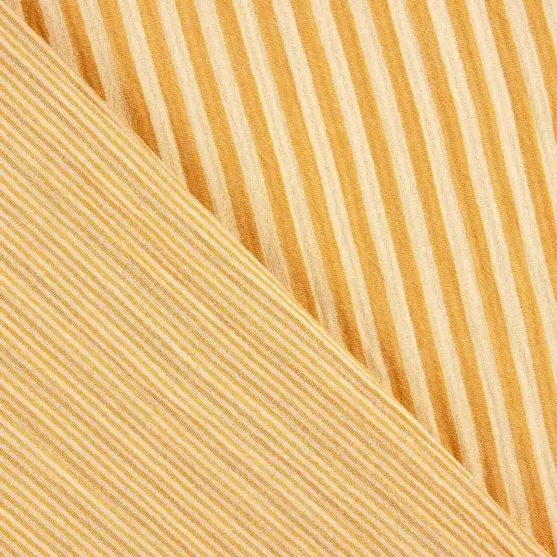 Favorito De Clientes Muselina Doble Gasa Rayada Bicolor Amarillos