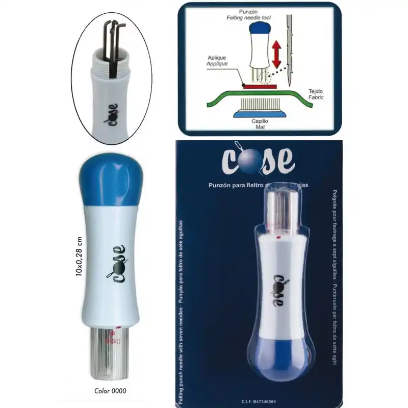 Punzón de Plástico para 7 Agujas de Fieltro Cose Entrega Rápida