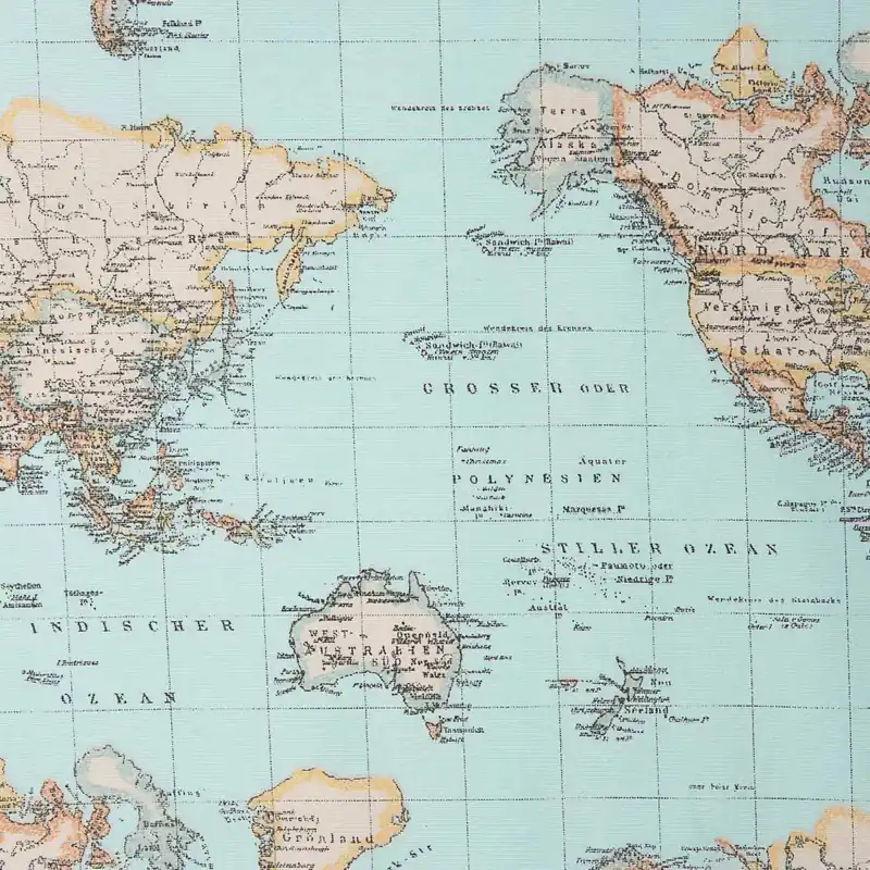 Loneta estampada Mapamundi Vintage Pago Seguro