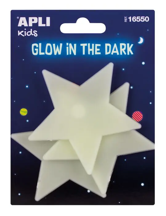 Oferta Blister 3 Pegatinas Apli Kids Estrellas Grandes Luminiscentes