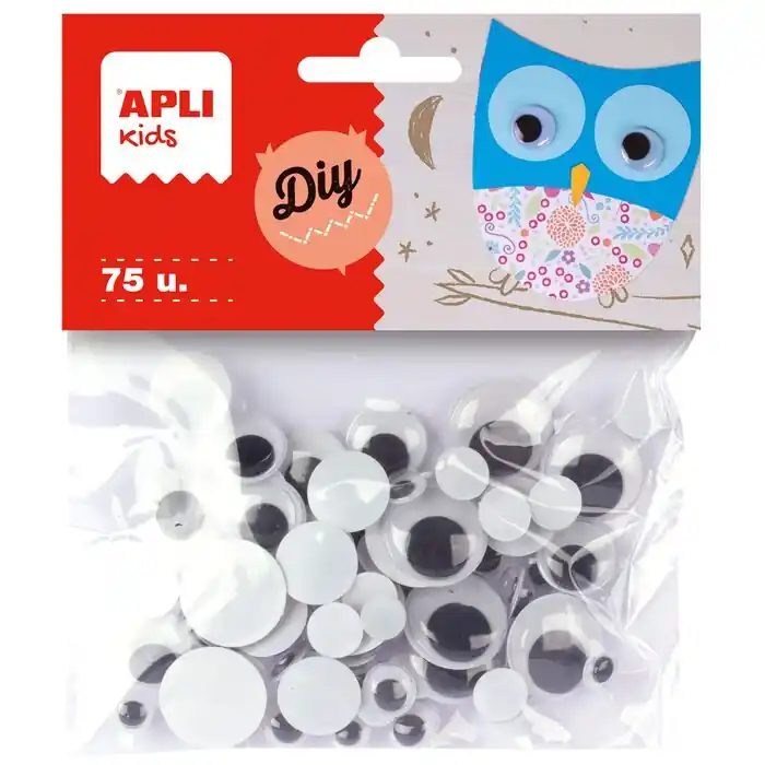 Tendencia Ojos Moviles Redondos Apli Negros Bolsa 75 ud Medidas Surtidas