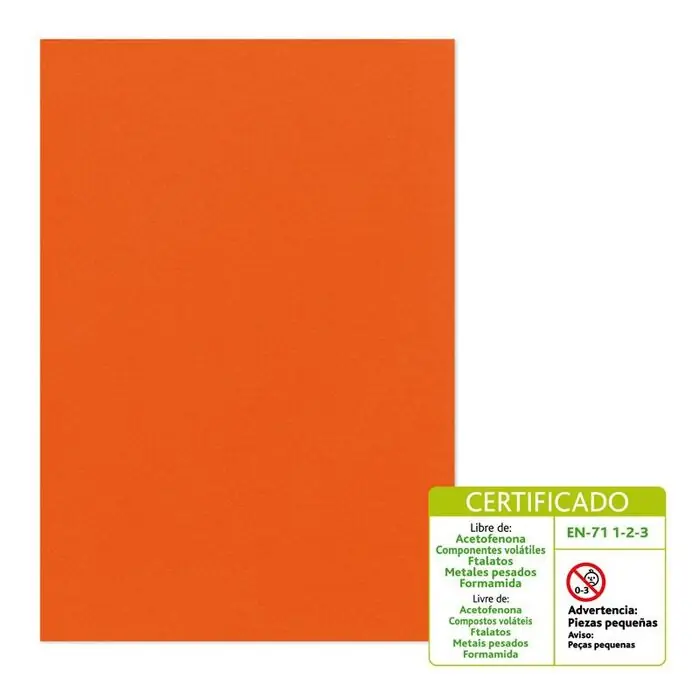 Lamina Goma Eva 5 mm 40X60 Naranja Hecho A Mano