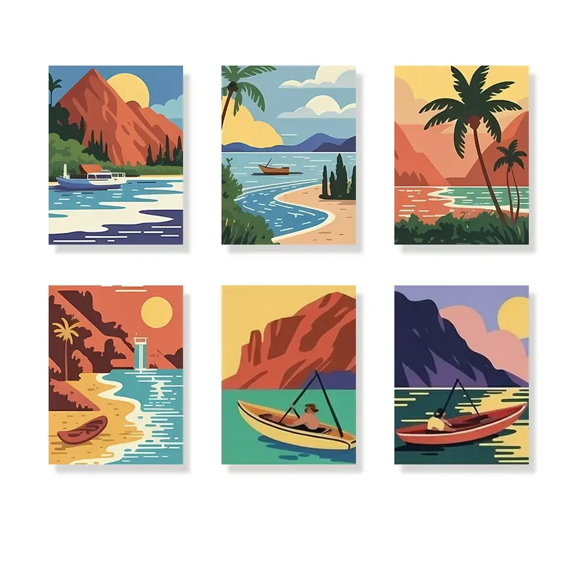 Económico Pintar por números – 6 mini pinturas | Laguna Perezosa