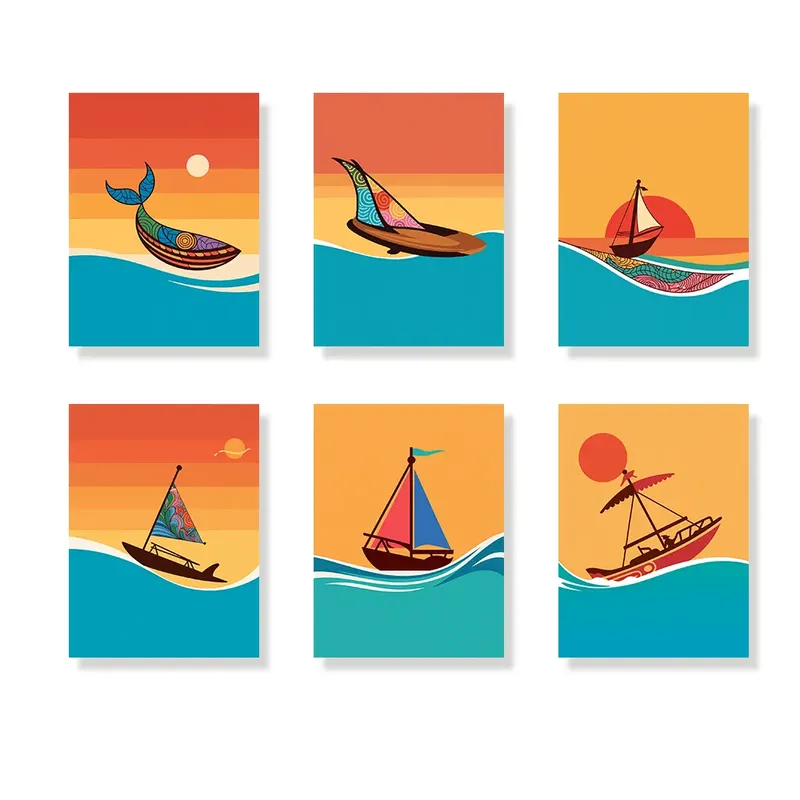 Precio Bajo Pintar por números – 6 mini pinturas | Maraña oceánica