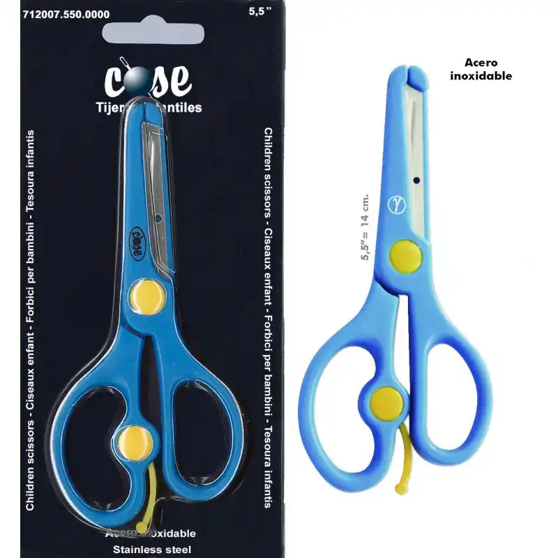 Tijera Infantil con Accesorio de Seguridad Cose: Punta Roma Directo De Fábrica