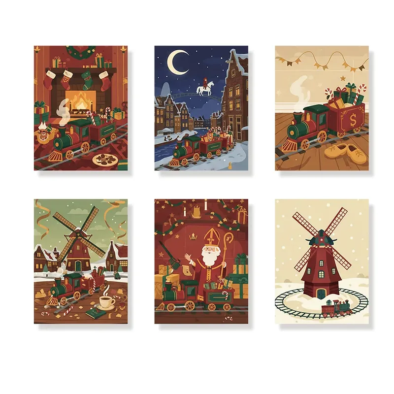 Pintar por números – 6 mini pinturas | Mini tren de juguete Exclusivo