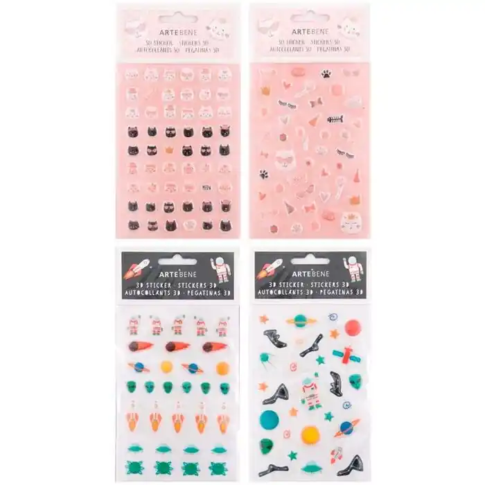 Últimas Unidades Pegatinas 3D Modelos Surtidos