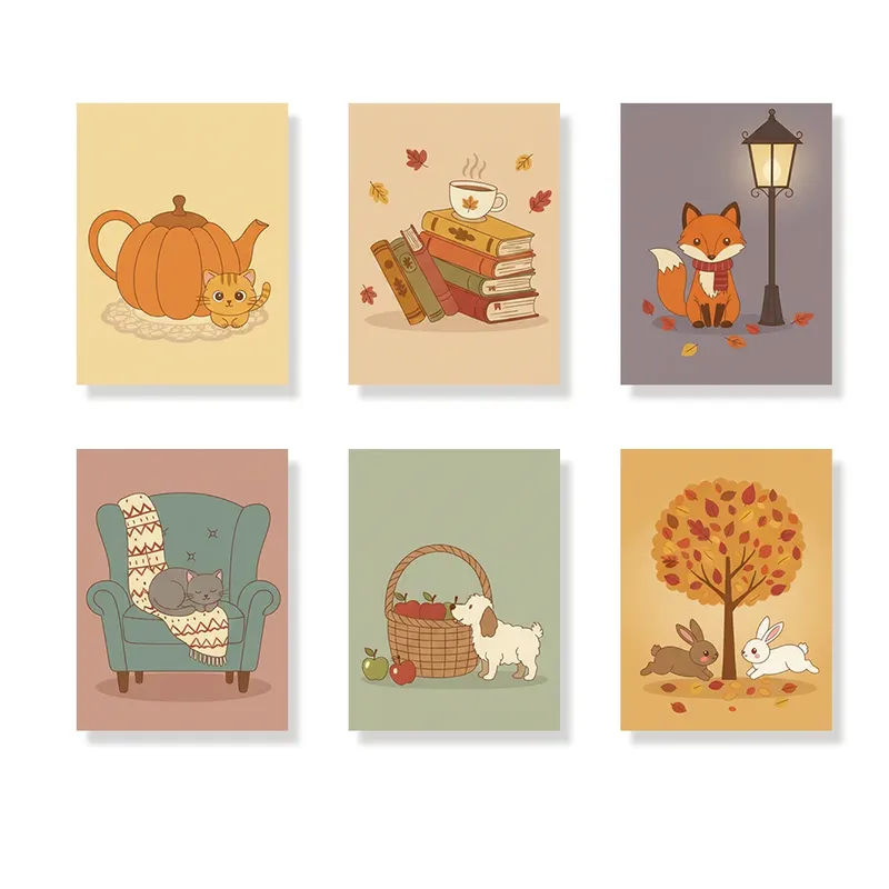 Pintar por números – 6 mini pinturas | Peculiaridad otoñal Solo Hoy