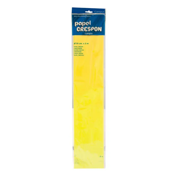 Papel Crespón Campus College 50 cm. X 2M. Amarillo Claro Novedad