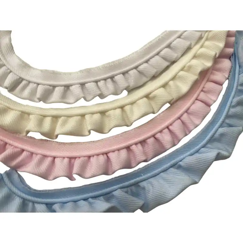 Artesanal Vivo con fruncido de piqué de 2,5 cm - Blanco