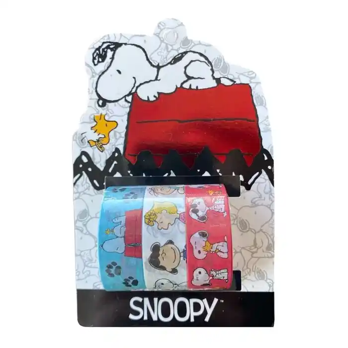 Cintas Decorativas Washi Tape Mooving At Work Snoopy Set 3 ud 1,5 cm X 3 M Modelos Surtidos Moderno
