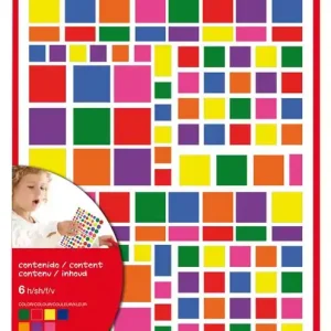 Blister Gomets Cuadrados Multicolor 6 Hj Artesanal