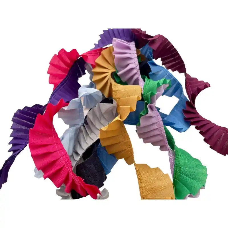 Promoción Plisado Algodón Corte Láser 3cm por Metros - Azul Celeste