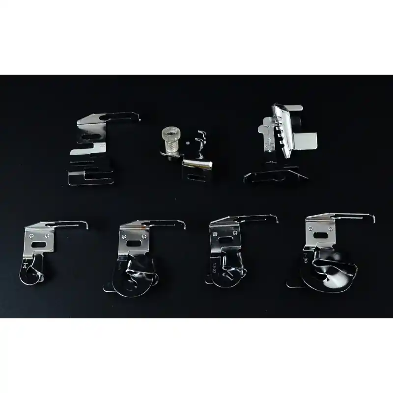 Estuche de 7 Prensatelas Universales - Dobladillos Enrollados y Bies Ajustable Última Versión