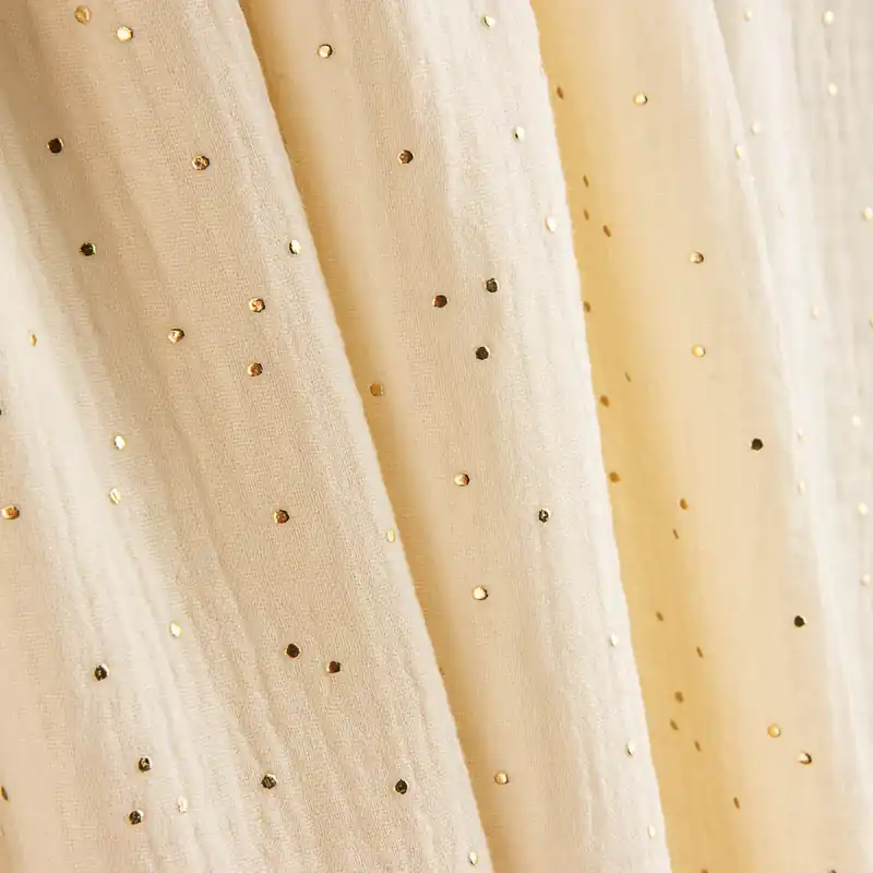 Garantía De Devolución De Dinero Bambula Algodón Lurex Constelación Amarillo Pálido