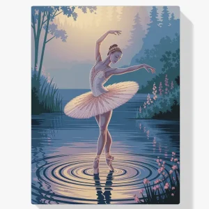 Pintar por Números – Bailarina bailando sobre el agua con salpicaduras V3 Oferta Limitada