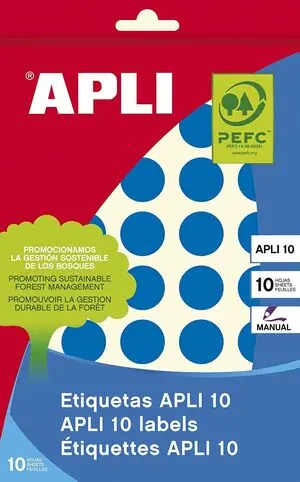 Precio De Oferta Gomets Redondos 19 mm Azules Apli Blister 8 Hj