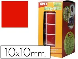 Precio De Oferta Rollo Gomets Apli Cuadrados 10 mm Rojo