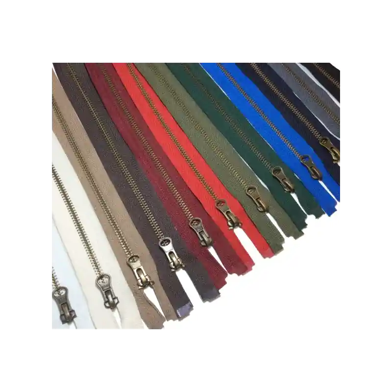 Moderno Cremallera con Separador 5mm - Malla Metálica Oro Viejo - 30 cm - 618 Azul granito