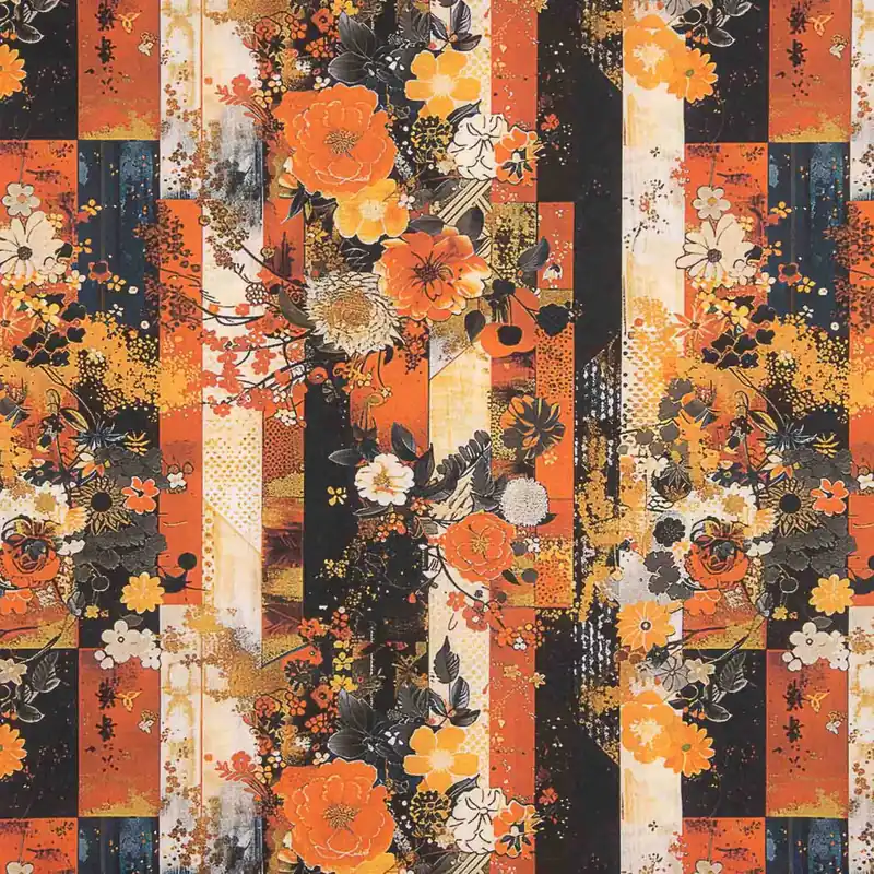 Popelín Algodón Estampado Floral Japonés Pago Seguro