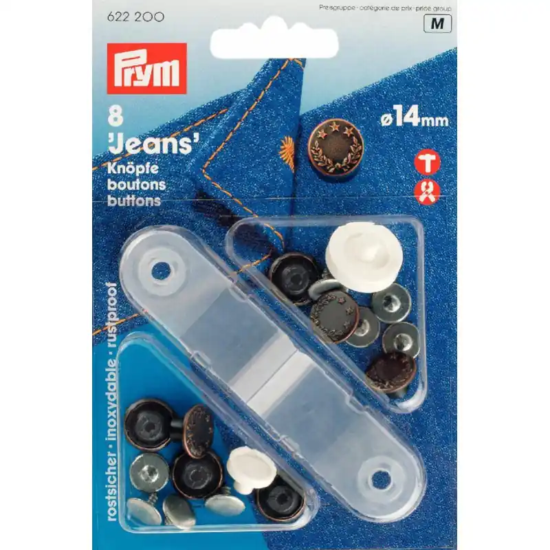 Pedido Al Por Mayor Botones Vaquero 14mm Prym Cobre: 8 Cierres Metálicos para Jeans y Chaquetas