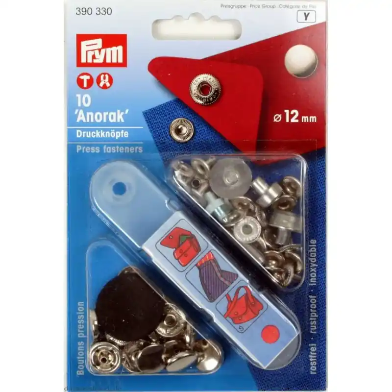 Automático Anorak Plateado 12mm Prym: 10 Cierres Metálicos Venta Final