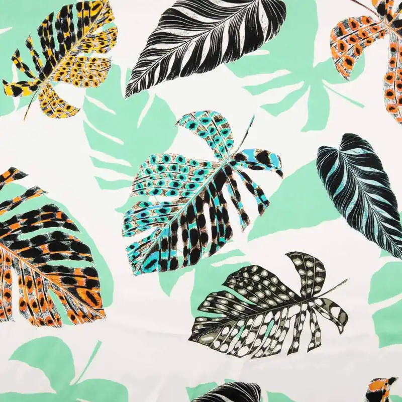 Barato Satén Seda Natural Jungle Chic