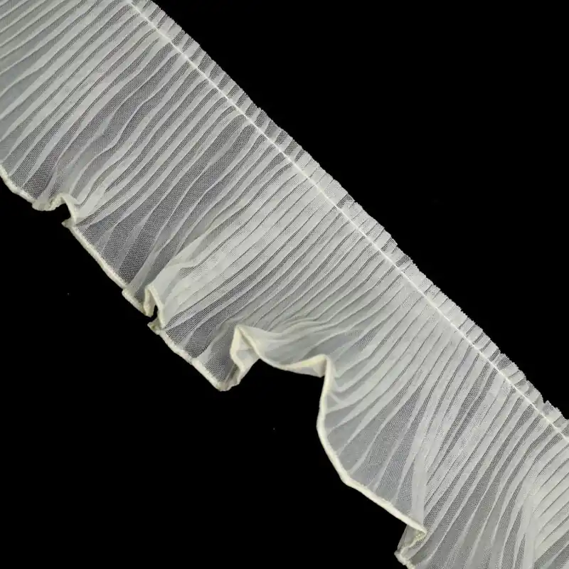 Artesanal Volante plisado rulo - Crudo