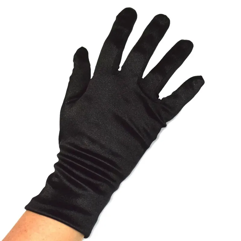 Tendencia Guantes de raso corto - Negro
