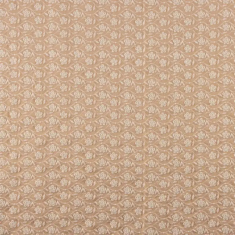 Artesanal Voile Bordado Magnolia Salmón