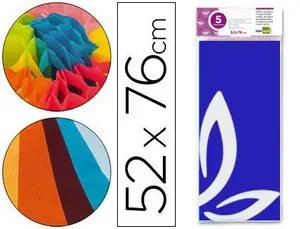 Papel Seda Liderpapel Azul 52X76 cm Bolsa 5 Hj Envío Gratis