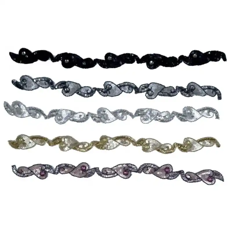 Oferta Aplique de Lentejuelas Olbia 48cm - Negro