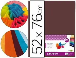 Papel Seda Liderpapel Marron 52X76 cm 18 Gr Paq 25 ud Súper Precio