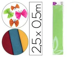 Papel Crespon Liderpapel Verde Claro Blister 50 cm X 2. 5 M Exclusivo