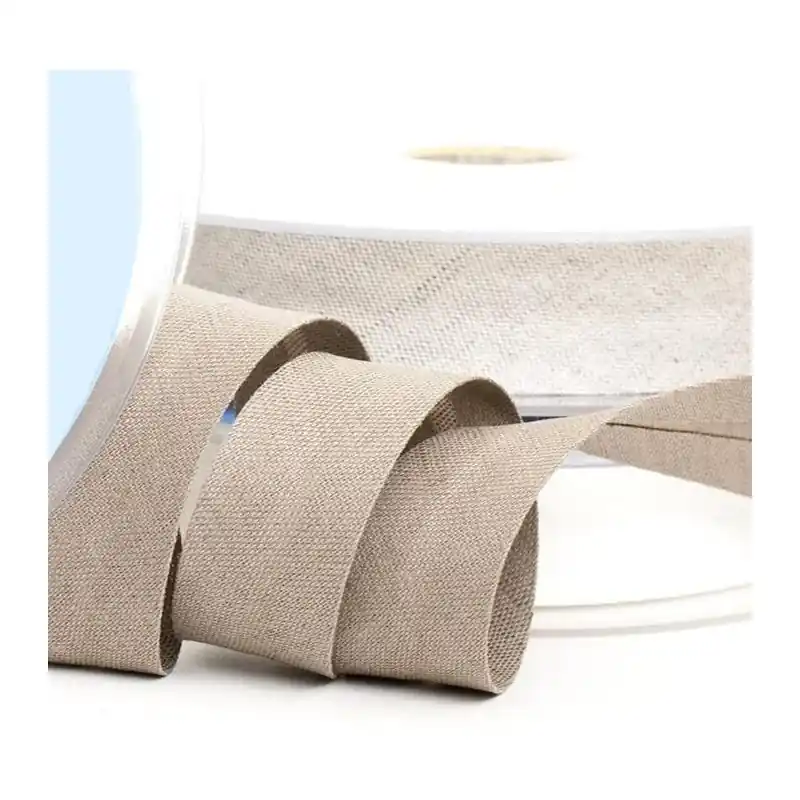 Última Versión Cinta al Bies Perfilado de Lino - 1,8 cm - 1 Negro