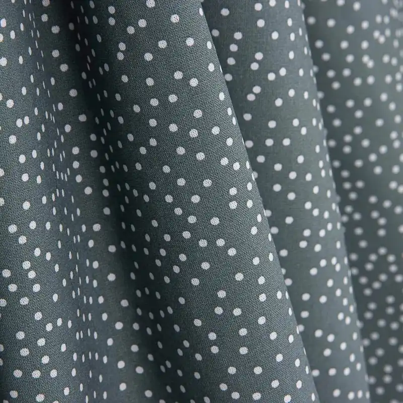 Popelín Algodón Lunares Blancos Fondo Gris Pizarra Envío Gratis