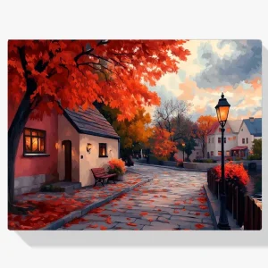 Pintar por Números – Calle de otoño al atardecer Tendencia