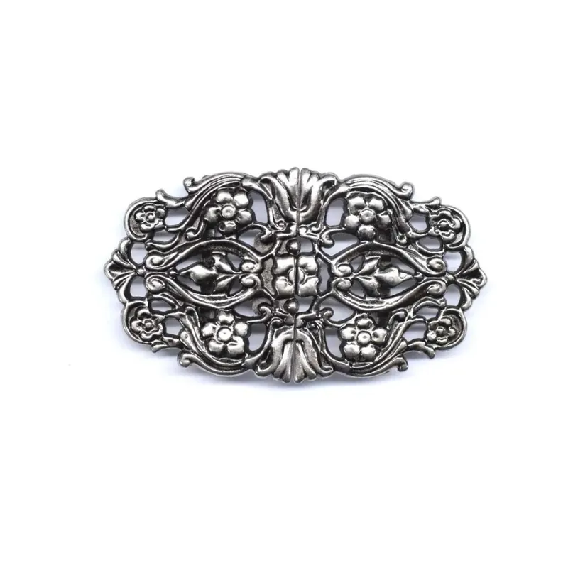 Auténtico Broche metálico 14/2 - Plata vieja
