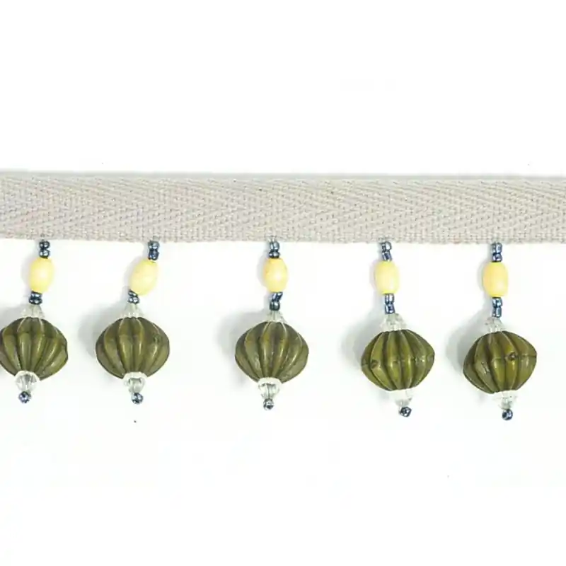 Fleco de Abalorios Verde 4 cm Disponible Ahora