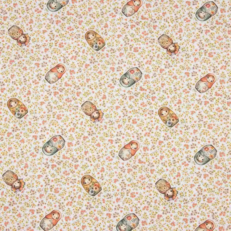 Entrega Rápida Percal Estampada Matrioskas y Flores