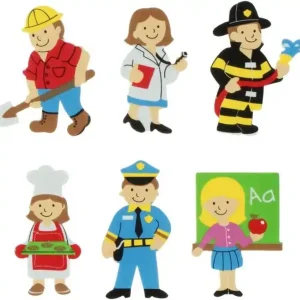 Pack 18 Figuras Goma Eva Adhesiva Profesiones Original