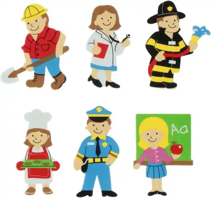 Pack 18 Figuras Goma Eva Adhesiva Profesiones Original