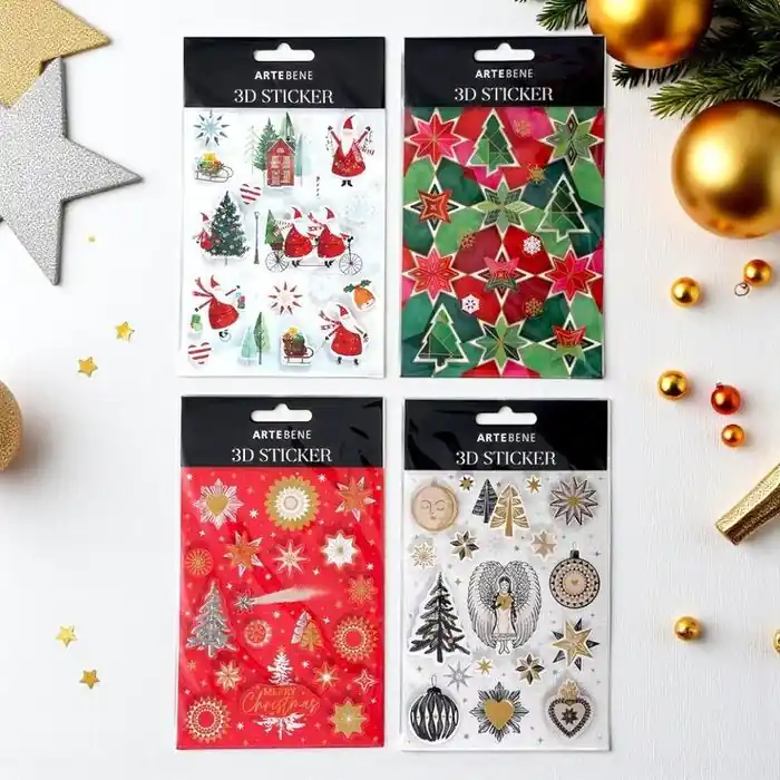 Venta Final Pegatinas Surtidas Navideñas 3D Paquete 48 uds Modelos Surtidos