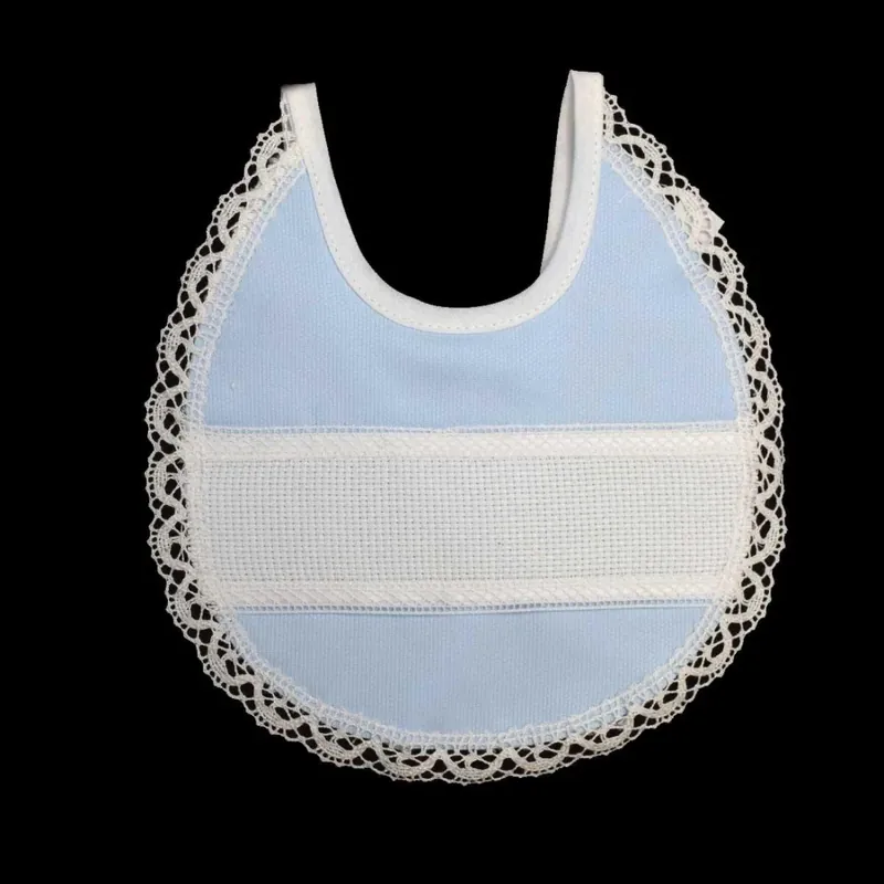Babero encaje redondo - Celeste Marca Reconocida