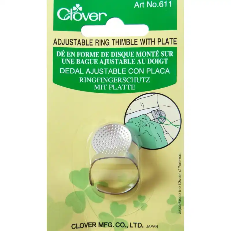 Dedal Ajustable con Placa Sashiko Clover - Para Puntadas Largas Solo Hoy