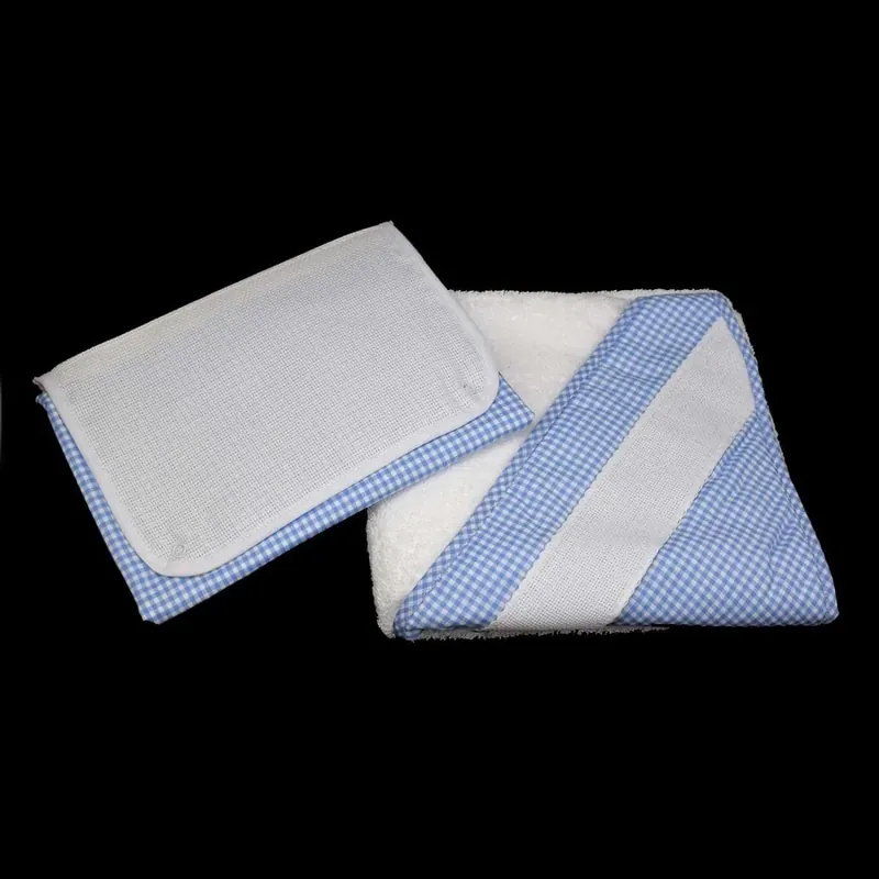 Auténtico Capa y cambiador vichy - Celeste