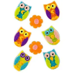 Set Figuras Fieltro Adhesivas 3D Buhos Solo Hoy