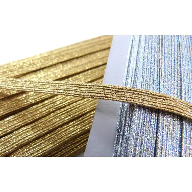Cinta Elástica Metalizada 7mm - Dorado Auténtico