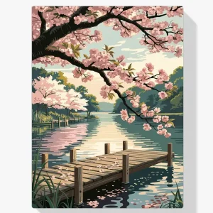 Pintar por Números – Chirridos y flores de cerezo Tendencia