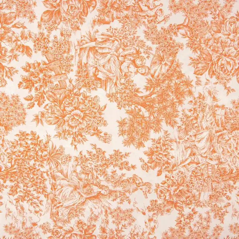 Última Oportunidad Loneta Toile de Jouy Naranja